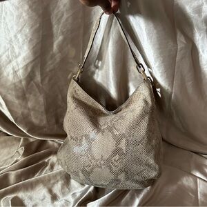 Michael Kors Cream snake skin shoulder bag with gold hardware